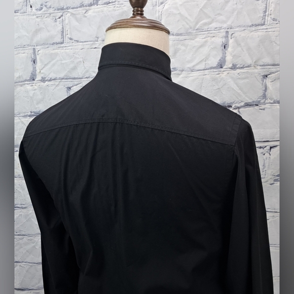 Burberry Men's Black Button Down Shirt TB Monogram Silver Buttons Size XS - Picture 2 of 16
